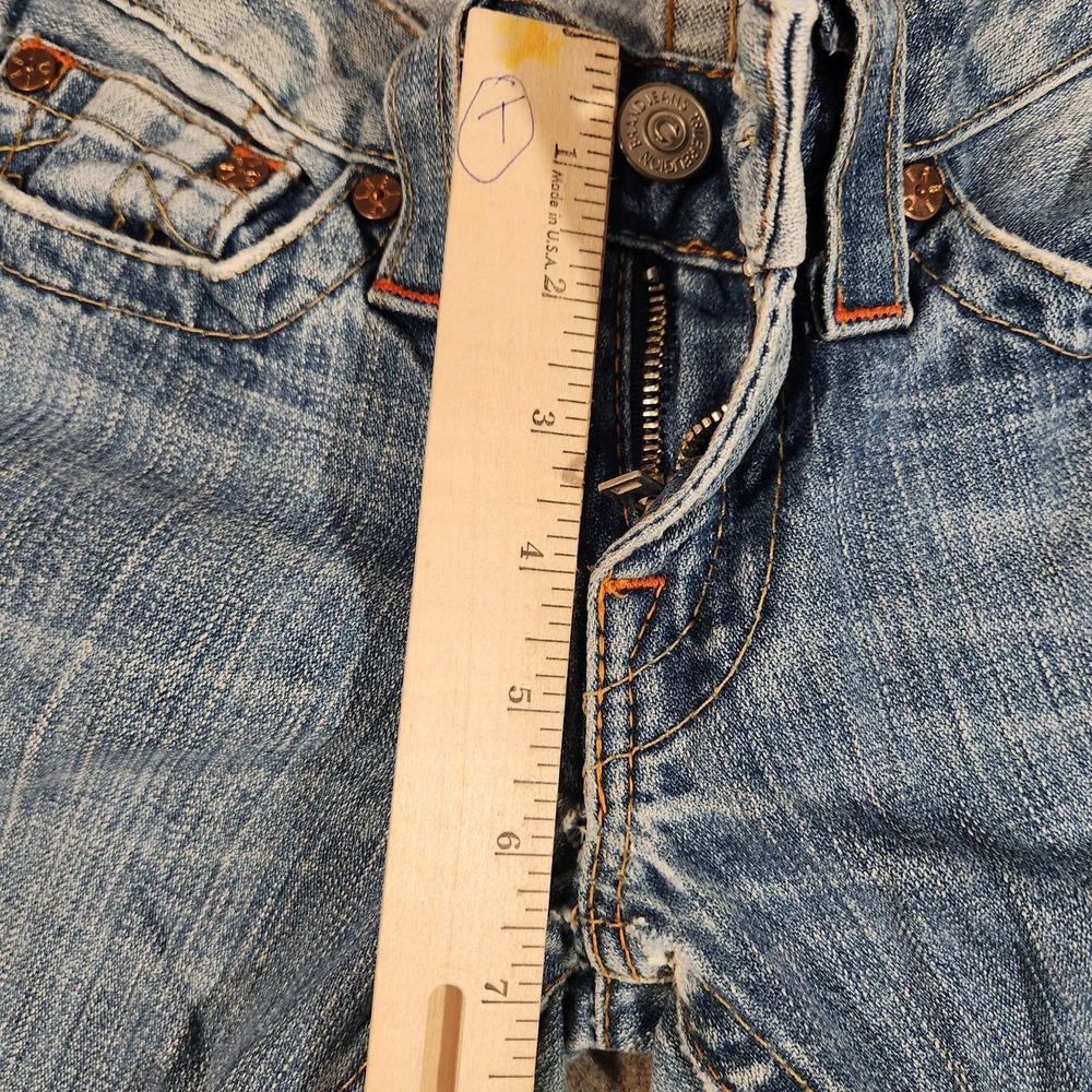 True Religion Jeans Womens 27 Blue Made in‎ USA Big Rig Distressed Y2K Vintage - Picture 5 of 12